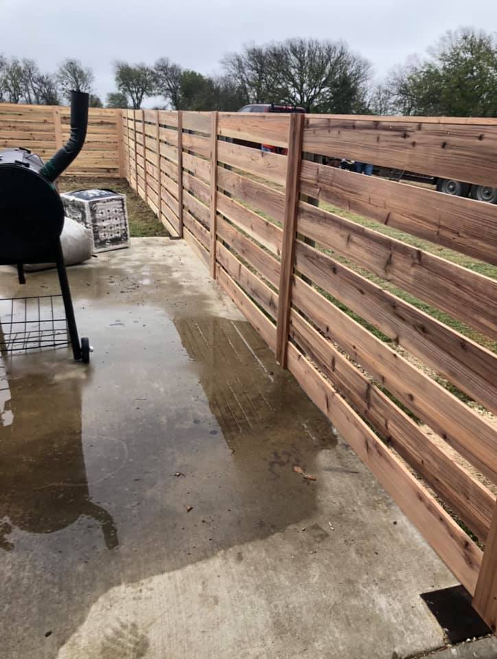 Horizontal Slat Cedar Fence