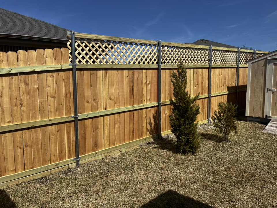 Cedar Privacy Fence with Lattice Top
