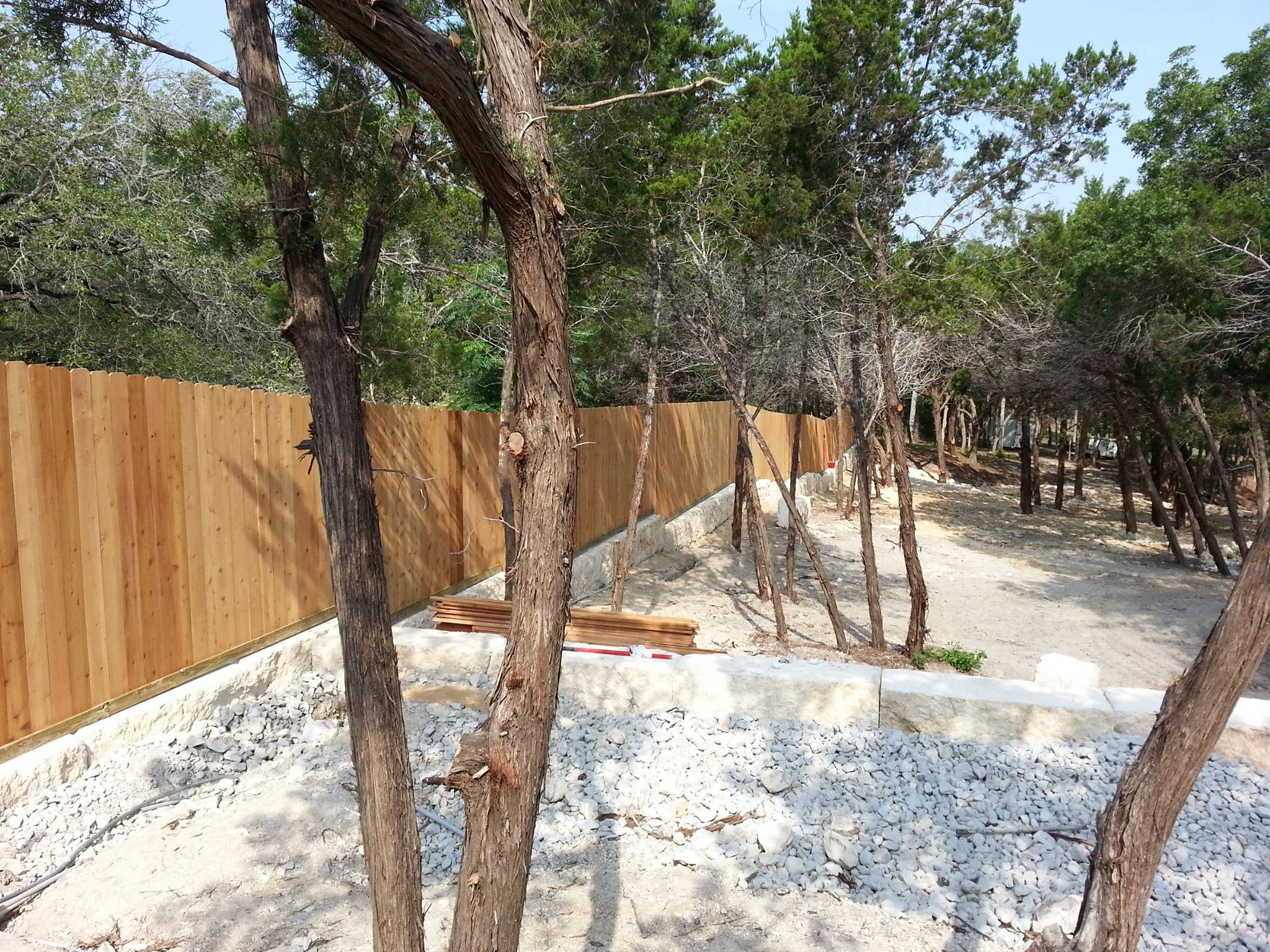 Cedar Fence Through Wooded Lot — Williamson County, TX